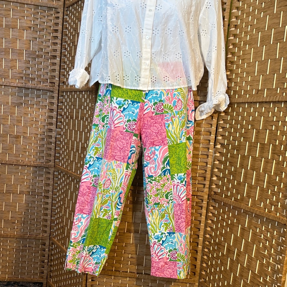 Soft Surroundings Patchwork Capri Pants Coastal C… - image 2